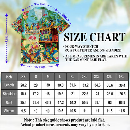 Tropical Parrot Hawaiian Shirt for Men, Button Down Aloha Shirt - Azhawaiian