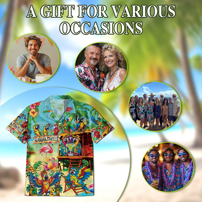Tropical Parrot Hawaiian Shirt for Men, Button Down Aloha Shirt - Azhawaiian