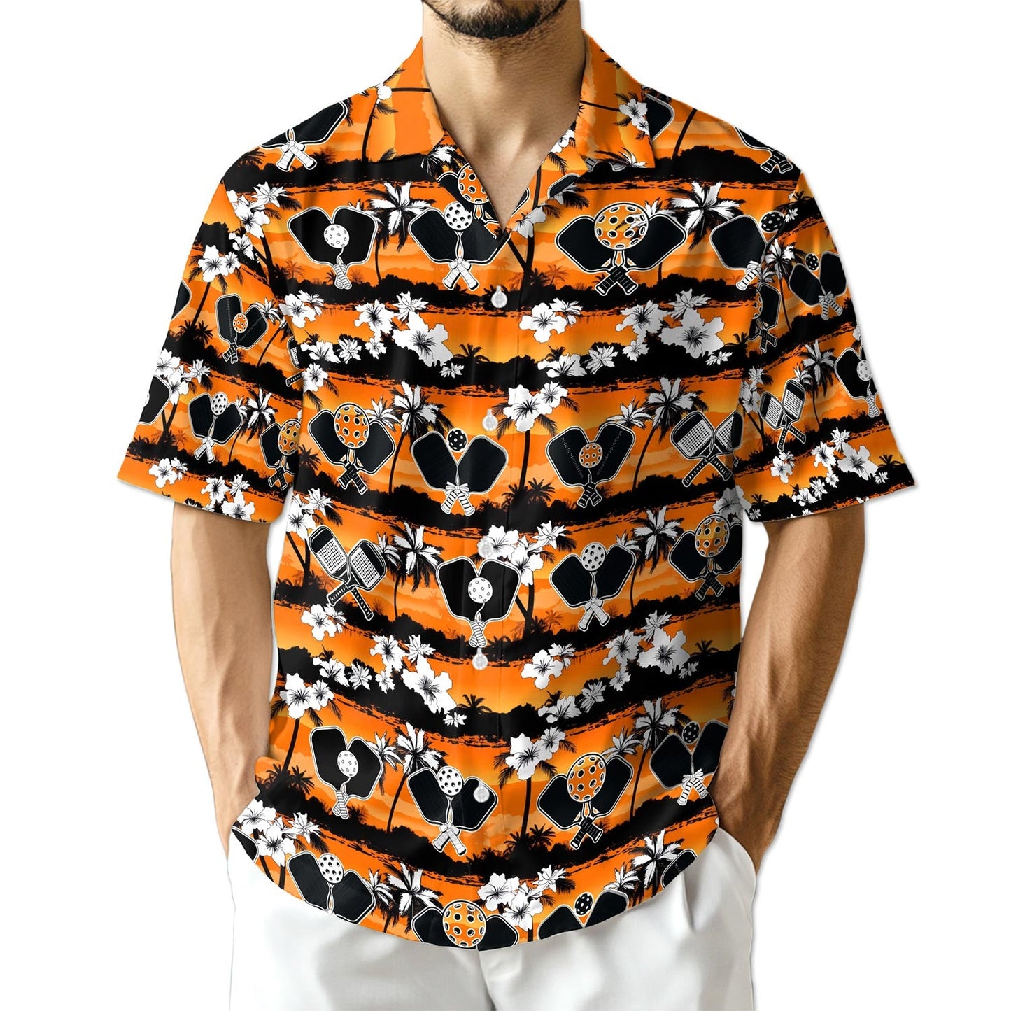 Azhawaiian Tropical Pickleball Hawaiian Shirt for Men