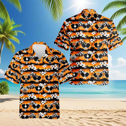 Tropical Pickleball Hawaiian Shirt for Men, Button Down Aloha Shirt - Azhawaiian