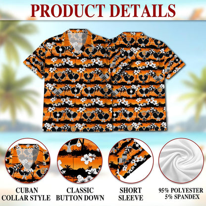 Tropical Pickleball Hawaiian Shirt for Men, Button Down Aloha Shirt - Azhawaiian