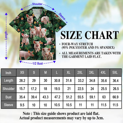 Tropical Pig Hawaiian Shirt for Men, Button Down Aloha Shirt - Azhawaiian