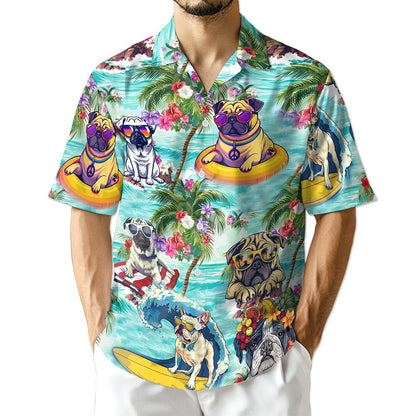 Azhawaiian Tropical Pug Hawaiian Shirt for Men