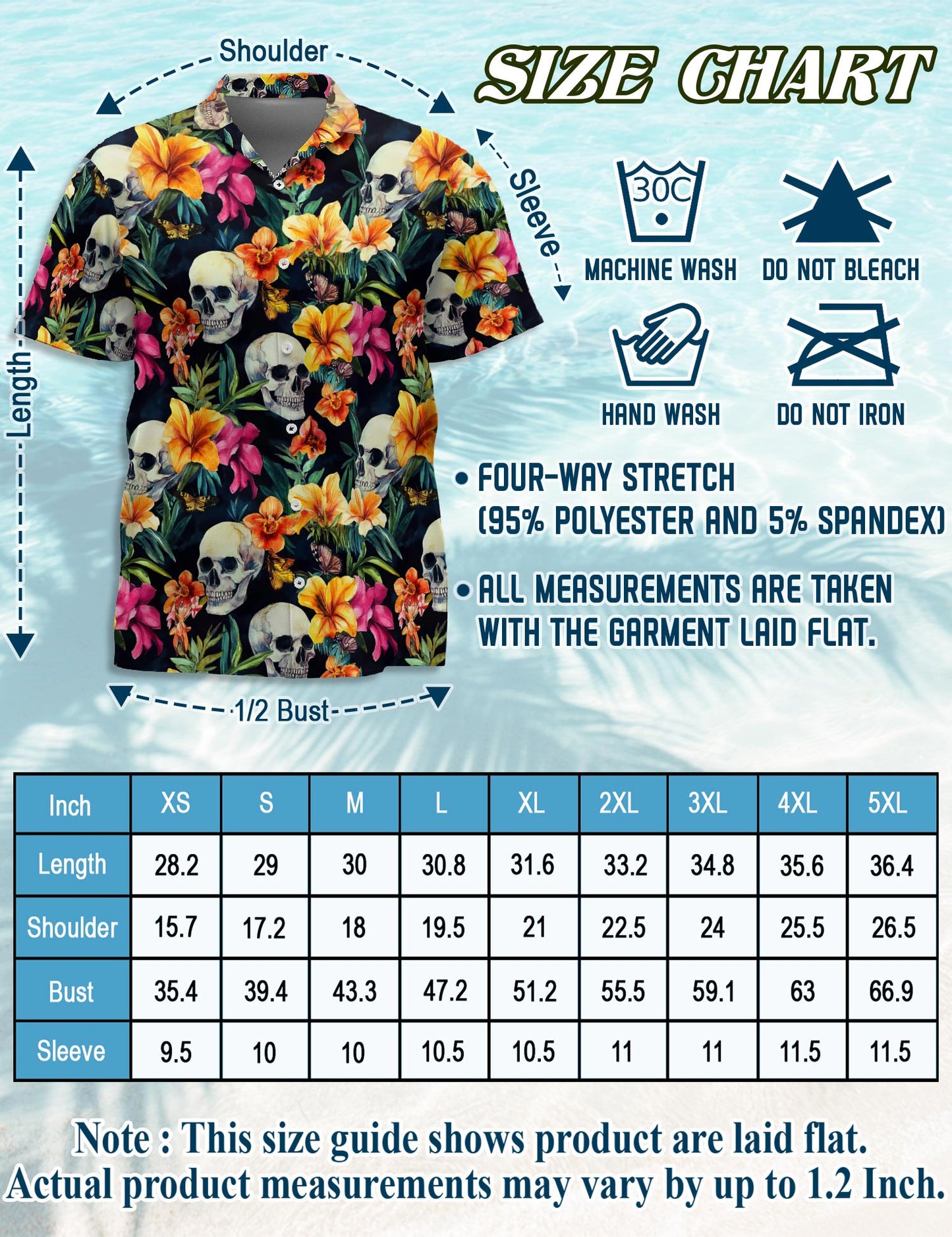 Tropical Skull Hawaiian Shirt for Men, Button Down Aloha Shirt - Azhawaiian