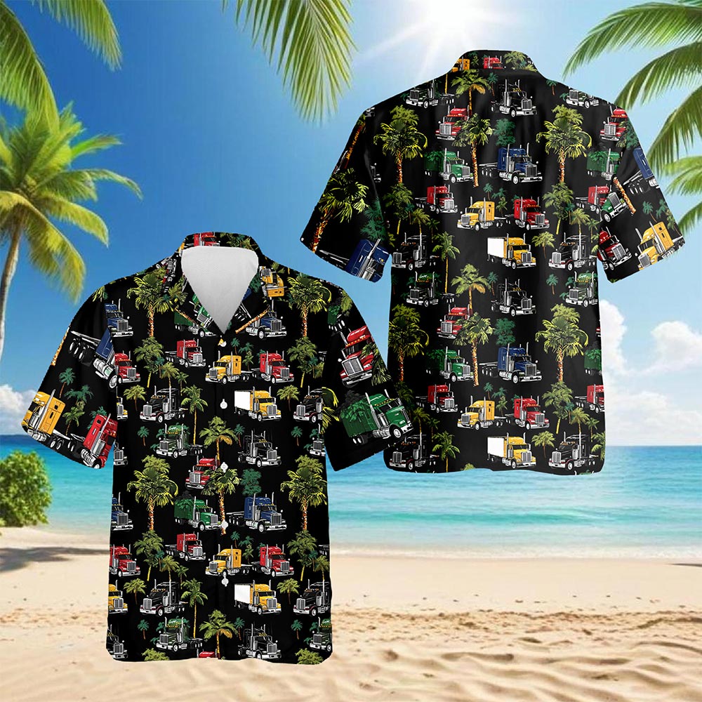 Tropical Truck Hawaiian Shirt for Men, Button Down Aloha Shirt - Azhawaiian