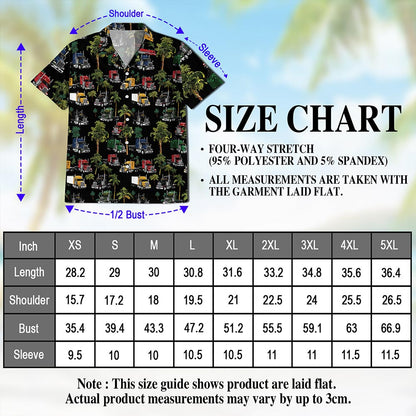 Tropical Truck Hawaiian Shirt for Men, Button Down Aloha Shirt - Azhawaiian