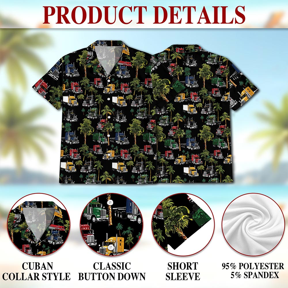 Tropical Truck Hawaiian Shirt for Men, Button Down Aloha Shirt - Azhawaiian