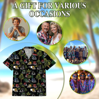 Tropical Truck Hawaiian Shirt for Men, Button Down Aloha Shirt - Azhawaiian