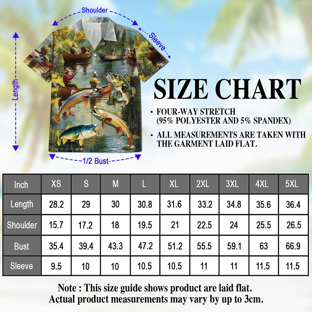 Trout Fishing Hawaiian Shirt for Men, Button Down Aloha Shirt - Azhawaiian