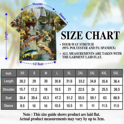 Trout Fishing Hawaiian Shirt for Men, Button Down Aloha Shirt - Azhawaiian