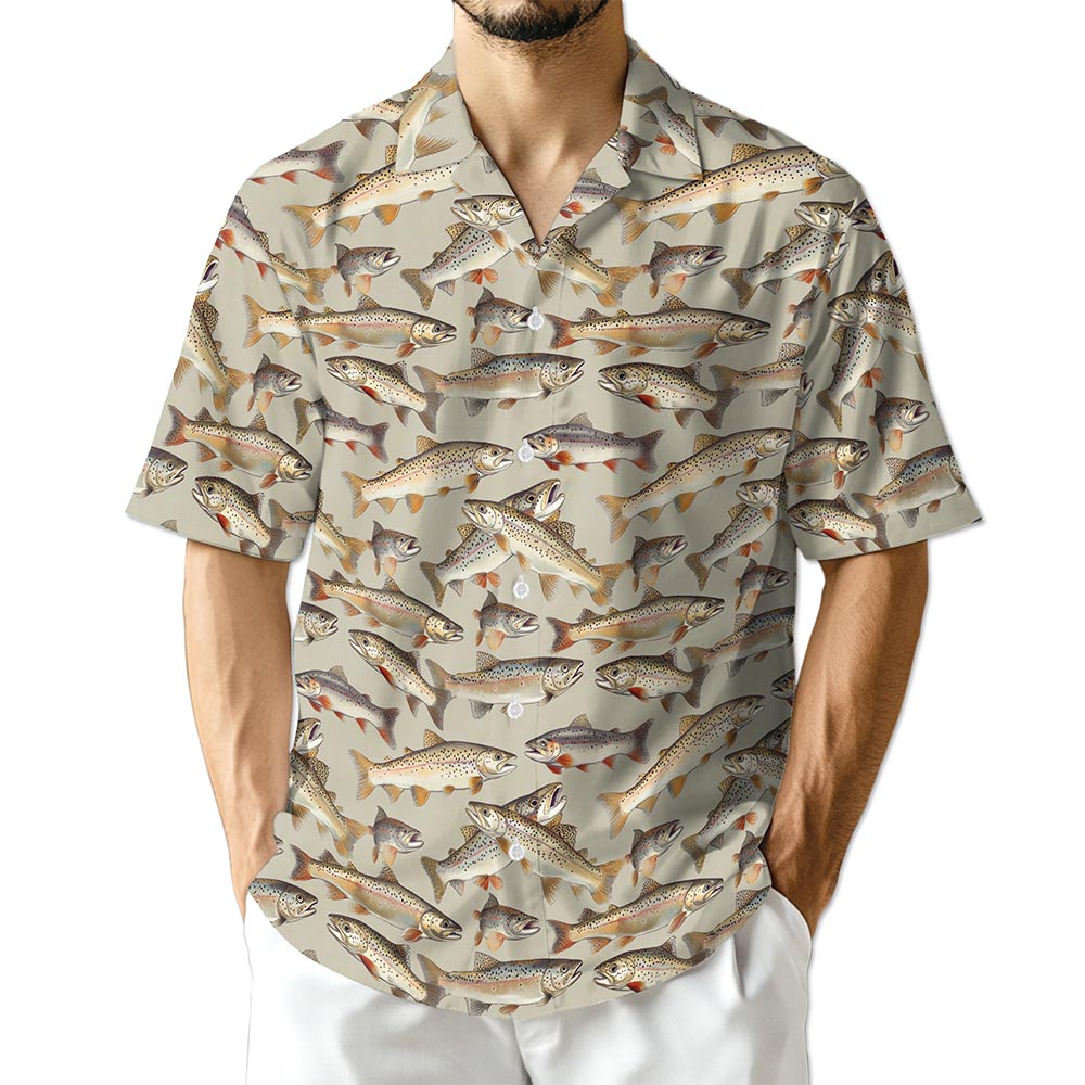 Azhawaiian Trout Pattern Hawaiian Shirt for Men