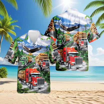 Truck Hawaiian Shirt for Men, Button Down Aloha Shirt - Azhawaiian
