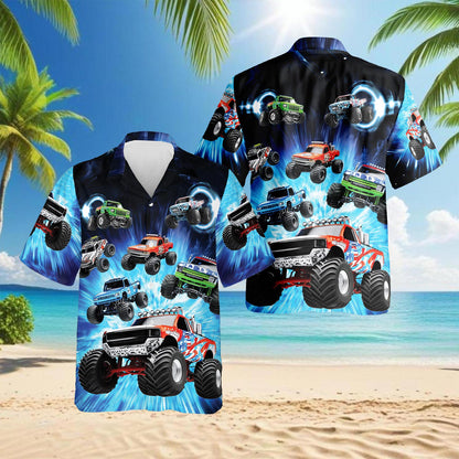Truck Lovers Hawaiian Shirt for Men, Button Down Aloha Shirt - Azhawaiian