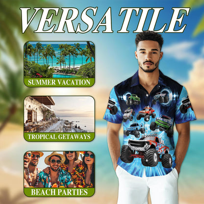 Truck Lovers Hawaiian Shirt for Men, Button Down Aloha Shirt - Azhawaiian