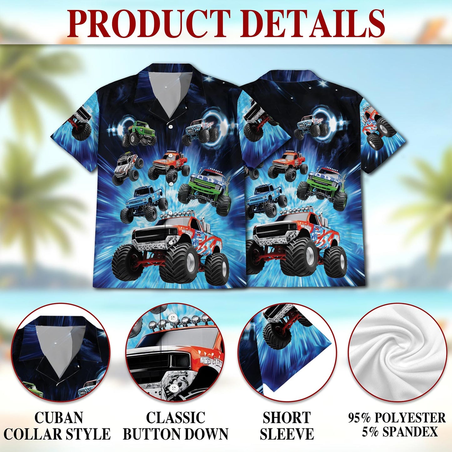Truck Lovers Hawaiian Shirt for Men, Button Down Aloha Shirt - Azhawaiian