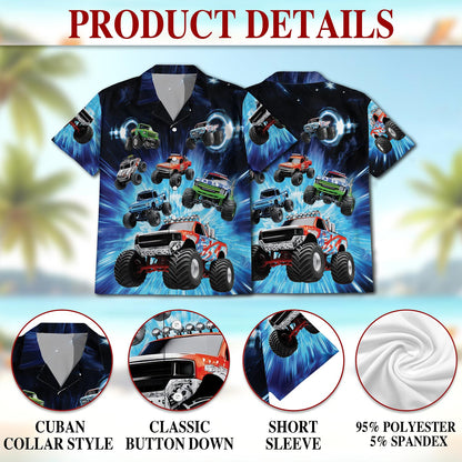 Truck Lovers Hawaiian Shirt for Men, Button Down Aloha Shirt - Azhawaiian