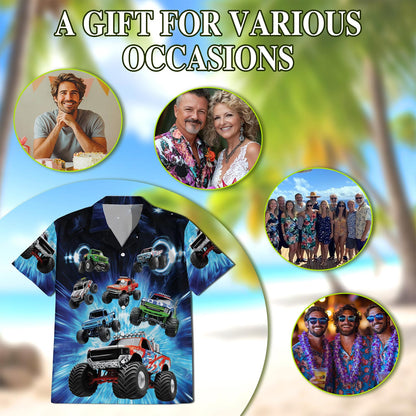 Truck Lovers Hawaiian Shirt for Men, Button Down Aloha Shirt - Azhawaiian