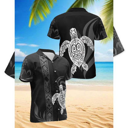 Turtle Hawaiian Shirt for Men, Button Down Aloha Shirt - Azhawaiian