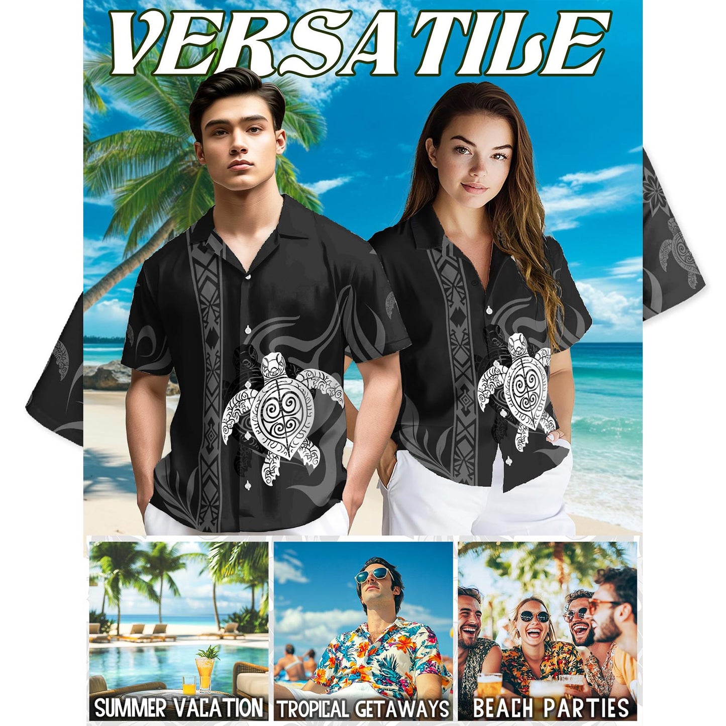 Turtle Hawaiian Shirt for Men, Button Down Aloha Shirt - Azhawaiian