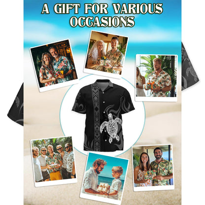 Turtle Hawaiian Shirt for Men, Button Down Aloha Shirt - Azhawaiian