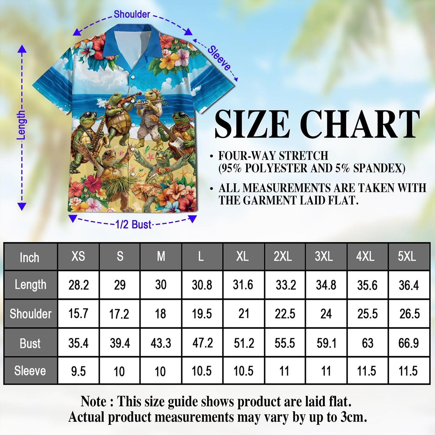 Turtle Playing Musical Instrument Hawaiian Shirt for Men, Button Down Aloha Shirt - Azhawaiian