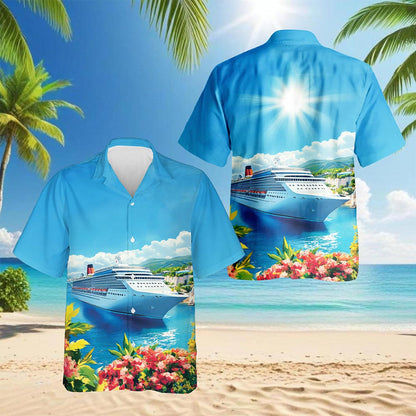 US Cruise Ship Hawaiian Shirt for Men, Button Down Aloha Shirt - Azhawaiian