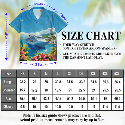 US Cruise Ship Hawaiian Shirt for Men, Button Down Aloha Shirt - Azhawaiian
