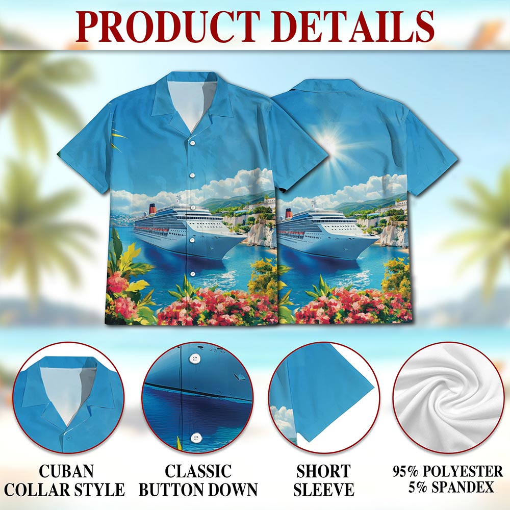 US Cruise Ship Hawaiian Shirt for Men, Button Down Aloha Shirt - Azhawaiian