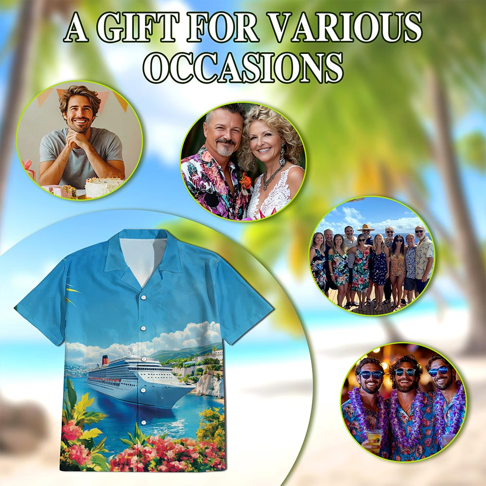 US Cruise Ship Hawaiian Shirt for Men, Button Down Aloha Shirt - Azhawaiian