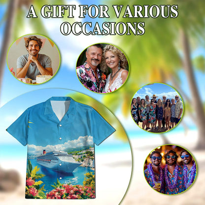 US Cruise Ship Hawaiian Shirt for Men, Button Down Aloha Shirt - Azhawaiian