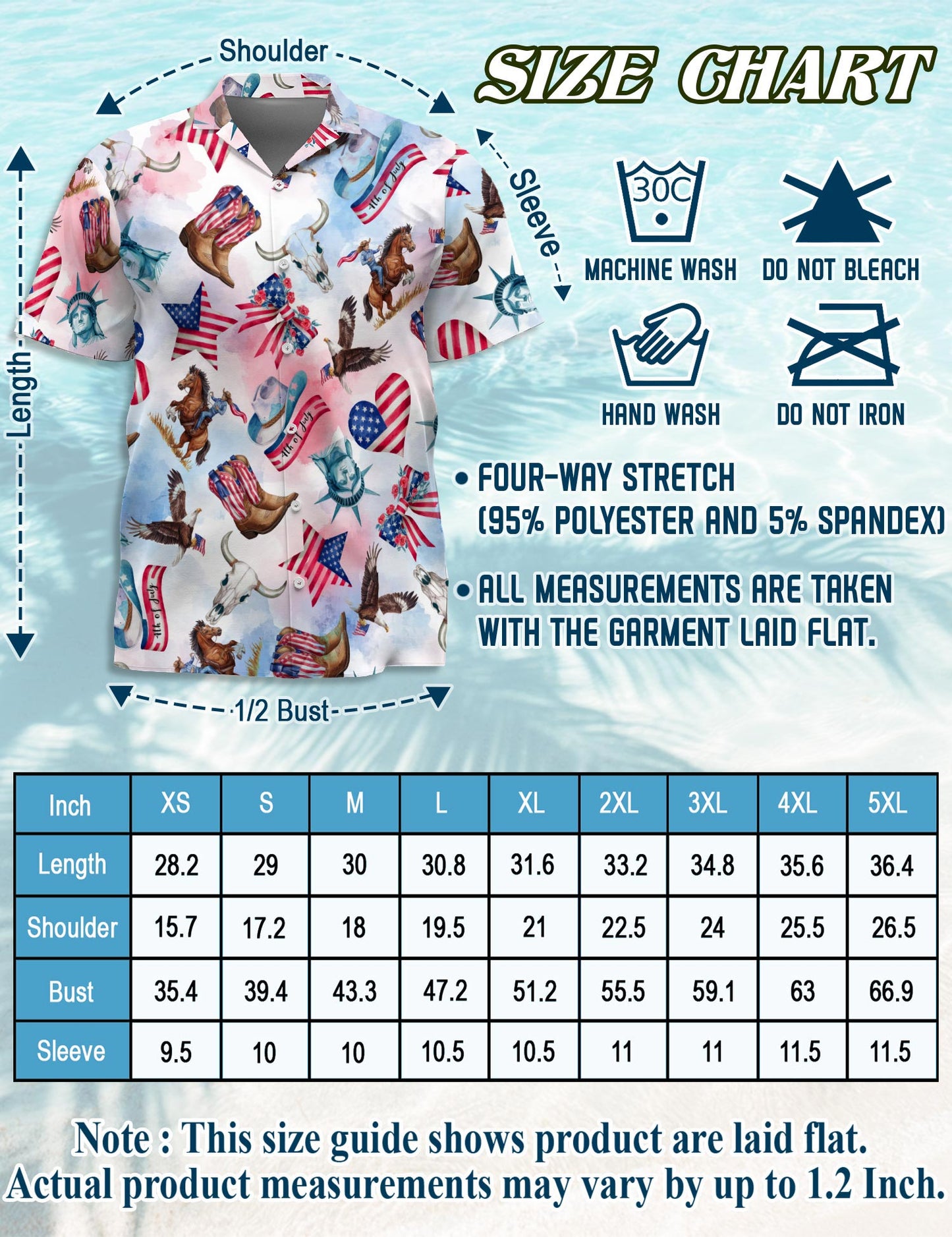 USA Horse Racing Pattern Hawaiian Shirt for Men, Button Down Aloha Shirt - Azhawaiian
