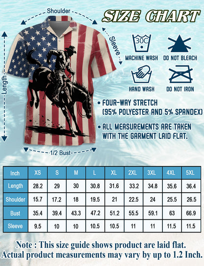 USA Horse Racing Silhouette Hawaiian Shirt for Men, Button Down Aloha Shirt - Azhawaiian