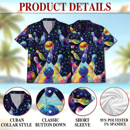 Tropical Bowling Hawaiian Shirt for Men, Button Down Aloha Shirt - Azhawaiian