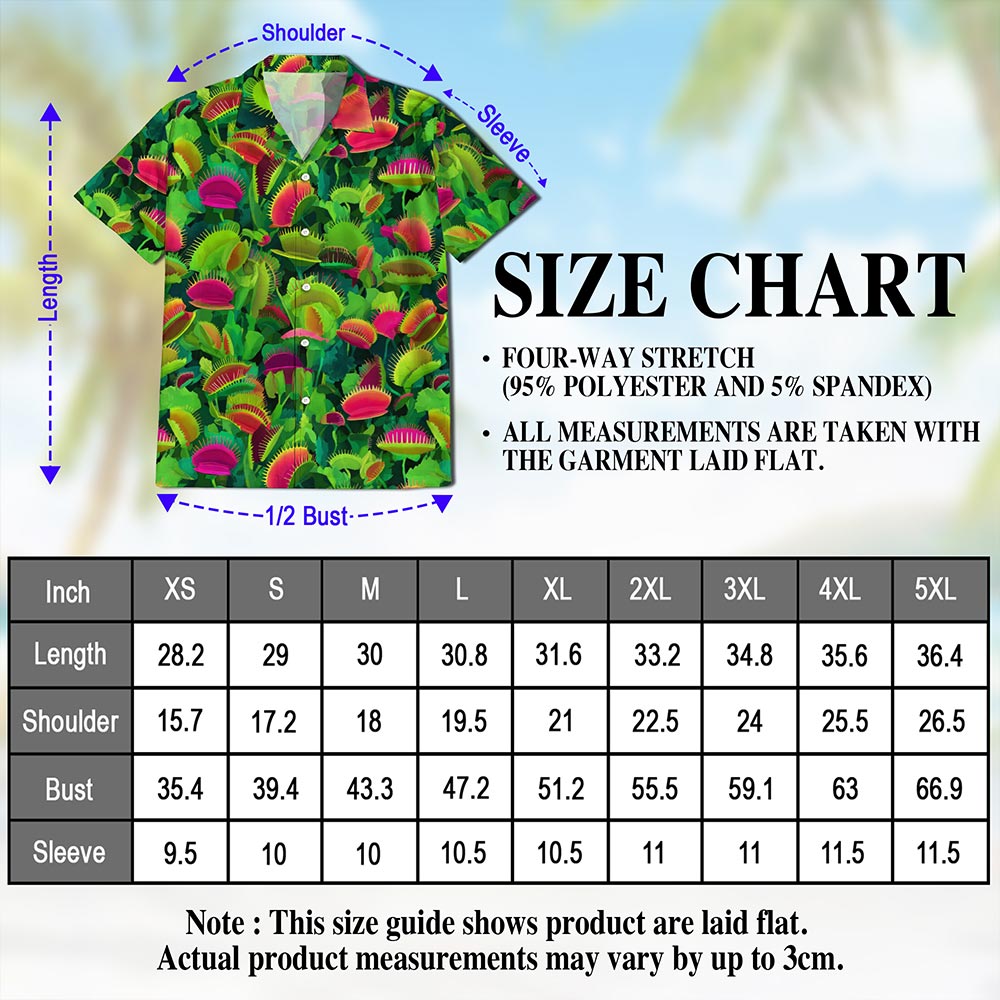 Venus Flytrap Hawaiian Shirt for Men, Button Down Aloha Shirt - Azhawaiian
