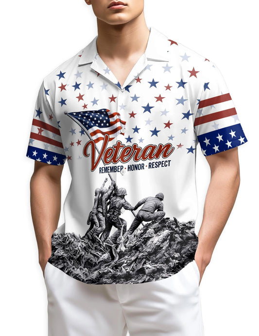 Azhawaiian Veteran 4th July Hawaiian Shirt for Men