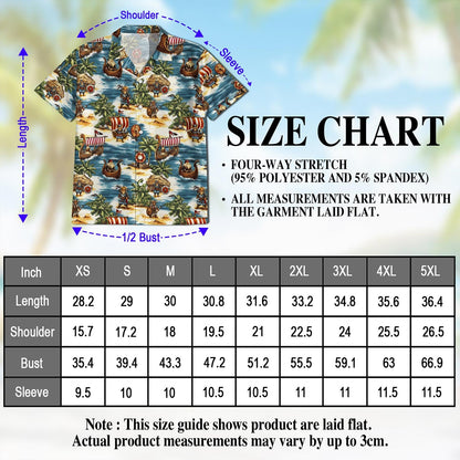 Viking Hawaiian Shirt for Men, Button Down Aloha Shirt - Azhawaiian