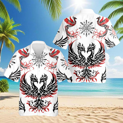 Viking Phoenix Hawaiian Shirt for Men, Button Down Aloha Shirt - Azhawaiian