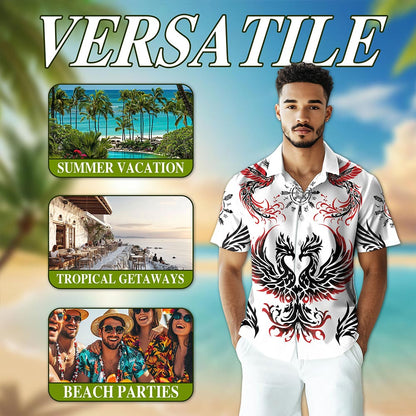 Viking Phoenix Hawaiian Shirt for Men, Button Down Aloha Shirt - Azhawaiian