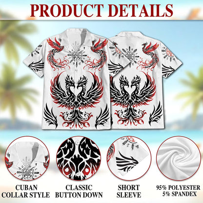 Viking Phoenix Hawaiian Shirt for Men, Button Down Aloha Shirt - Azhawaiian