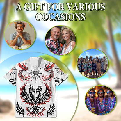 Viking Phoenix Hawaiian Shirt for Men, Button Down Aloha Shirt - Azhawaiian