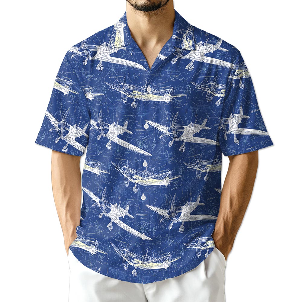 Azhawaiian Vintage Aircraft Hawaiian Shirt for Men