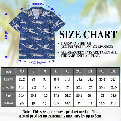 Vintage Aircraft Hawaiian Shirt for Men, Button Down Aloha Shirt - Azhawaiian