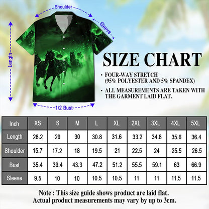 Vintage Black Horse Hawaiian Shirt for Men, Button Down Aloha Shirt - Azhawaiian