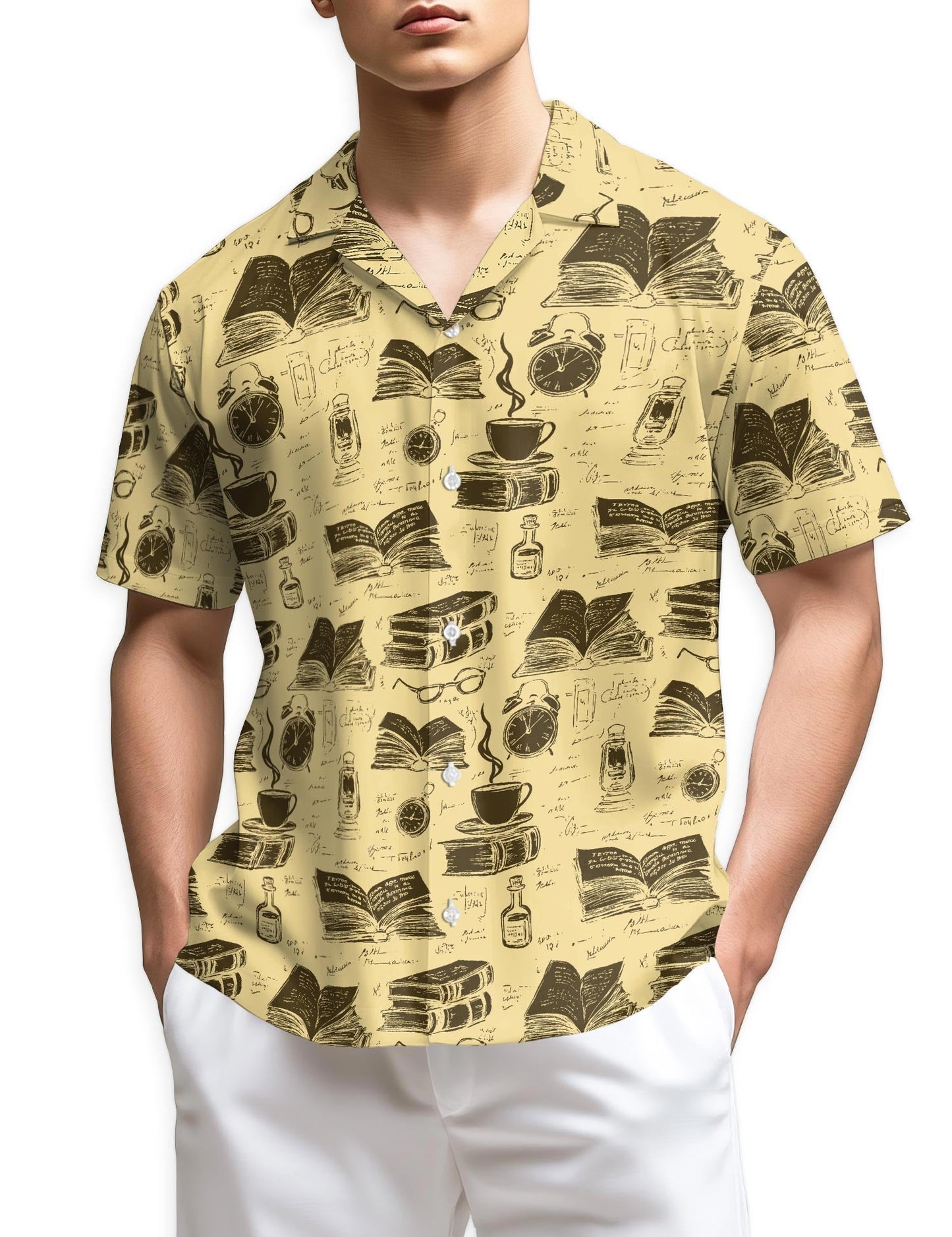 Azhawaiian Vintage Book Lovers Hawaiian Shirt for Men