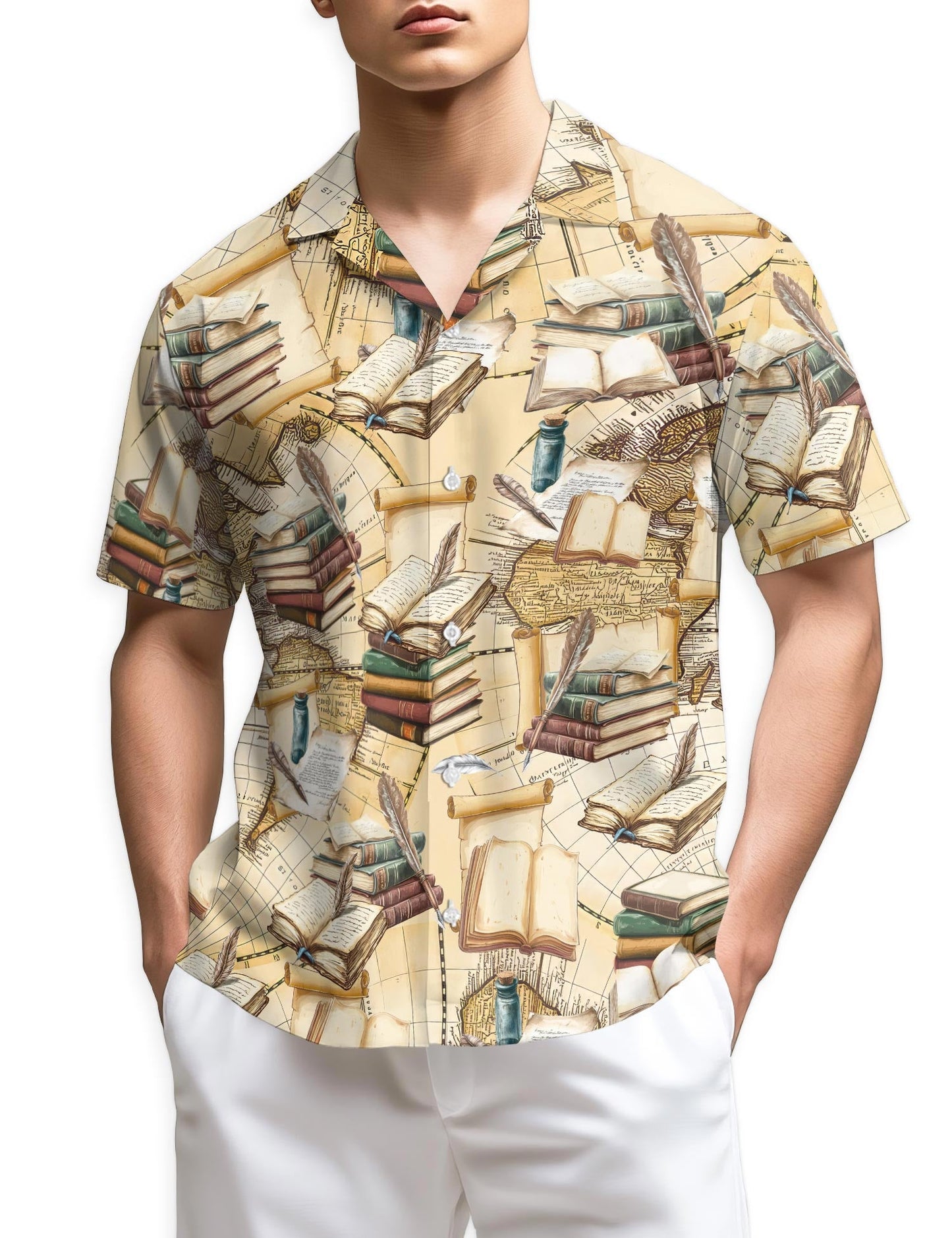 Azhawaiian Vintage Book Shirt for Men