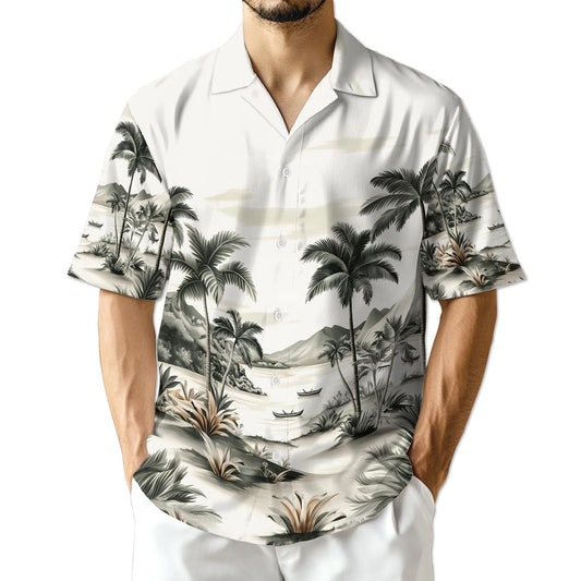Azhawaiian Vintage Coconut Tree Hawaiian Shirt for Men