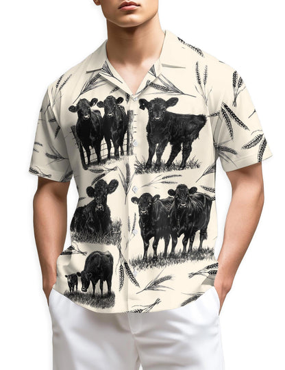 Azhawaiian Vintage Cow Hawaiian Shirt for Men