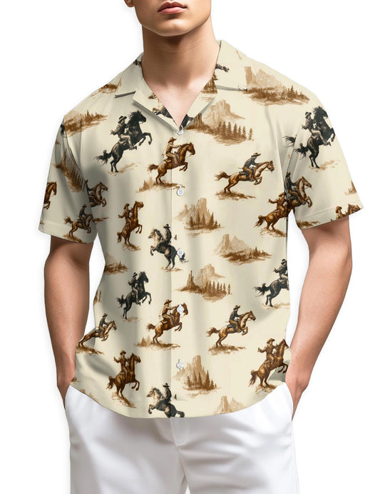Azhawaiian Vintage Cowboy Hawaiian Shirt for Men