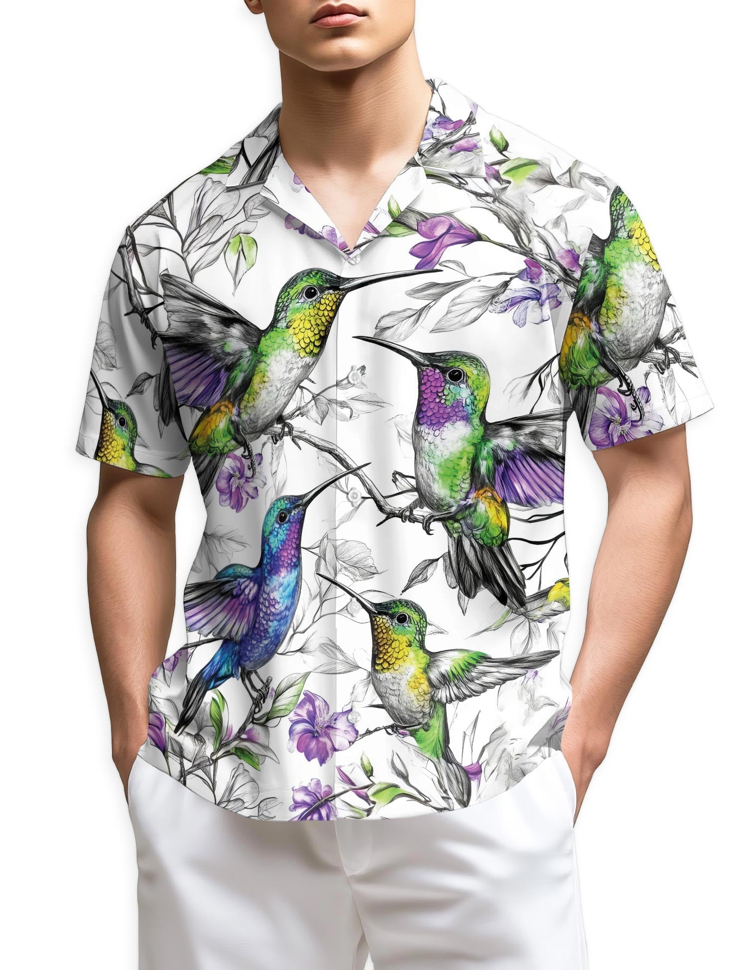 Azhawaiian Vintage Hummingbirds Hawaiian Shirt for Men