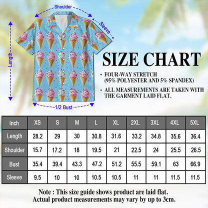 Vintage Ice Cream Hawaiian Shirt for Men, Button Down Aloha Shirt - Azhawaiian